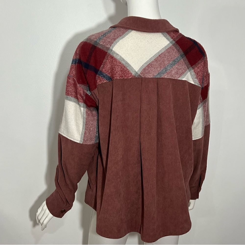 Ces Femme Boutique Dusty Mauve/Plaid Boho Shacket - S - Picture 10 of 13